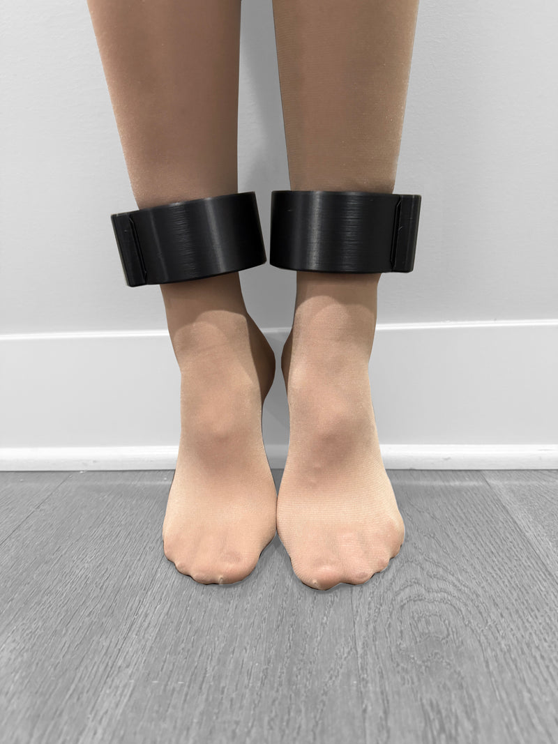 Locking Self Bondage Wall Mounted Ankle Cuffs