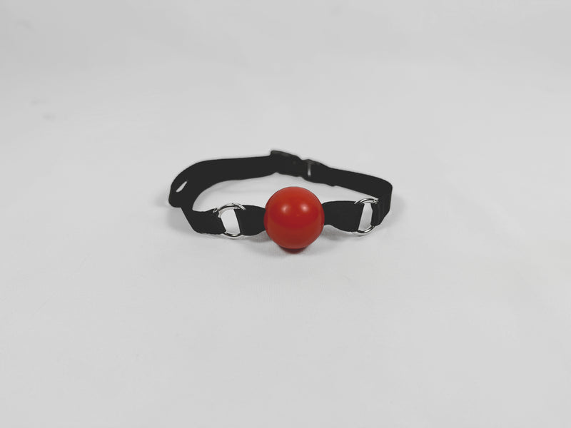 Double Ring Ball Gag (Darlex Middle; Nylon Strap; Comfortable and Secure!)